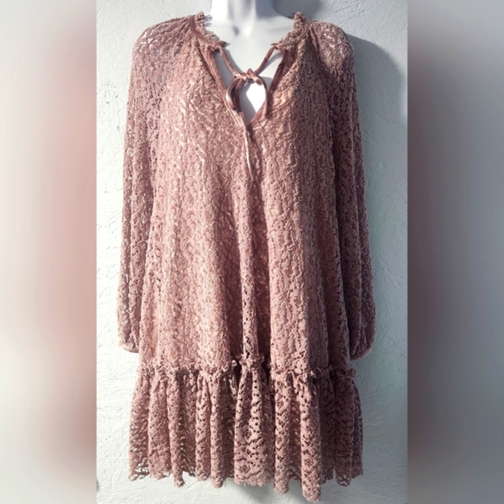 NWT Free People Mauve Lace Babydoll Dress - Women's XS